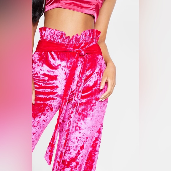 NWT hot pink velvet pants by pretty little thing - Picture 2 of 5